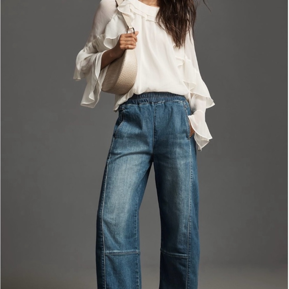 Anthropologie Blue Wide Leg Jeans